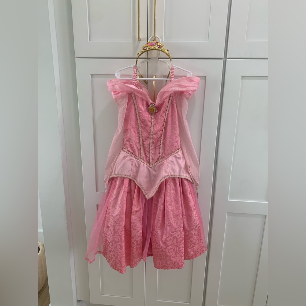 Disney Parks Sleeping Beauty Aurora Costume and Crown Size Small
